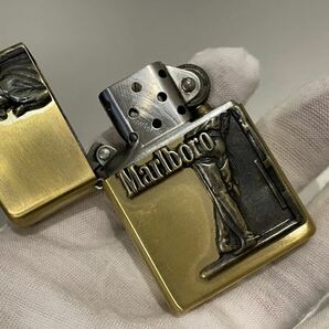 1円 ZIPPO ライター マルボロ Marlboroジッポ Zippoオイルライター真鍮製 中古品 喫煙グッズ ジッポー 火花確認済R67583の画像3