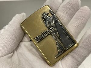 1円 ZIPPO ライター マルボロ Marlboroジッポ Zippoオイルライター真鍮製 中古品 喫煙グッズ ジッポー 火花確認済R67583