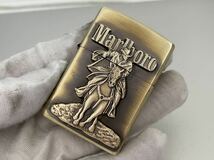 1円 ZIPPO ライター マルボロ Marlboroジッポ Zippoオイルライター真鍮製 中古品 喫煙グッズ ジッポー 火花確認済R6744_画像2