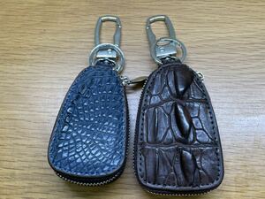 1 jpy 2 point set crocodile key case genuine article wani leather key inserting . leather hook smart key case 0032 black key holder 