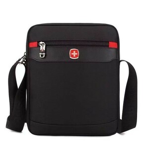 SwissGear 新品 ショルダーバッグ 縦型 メンズ バッグ 多機能 鞄 防水性 斜めがけ 高品質 軽量 ブラック 新品