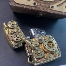 限定品 手彫り SteamPunk solid brass Armor 新品 ZIPPO ジッポー オイルライター 重量感 真鍮 未使用_画像5