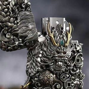 1円 定価11.8万 竜騰四海 Zippo 真鍮製 龍 ライター ジッポー 立体感 重量感 オイルライター 新品 煙グッズ の画像4