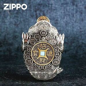 1円 定価11.9万 金蟾 招財進宝 Zippo 真鍮製 ライター ジッポー 立体感 重量感 オイルライター 新品 煙グッズ の画像4