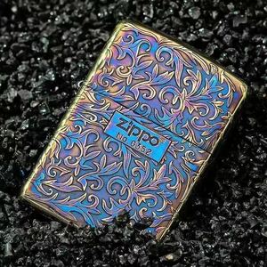 1円 未使用 ZIPPO 唐草彫刻 喫煙グッズ ジッポー 6面刻印 オイルライター 真鍮製 新品