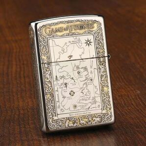 1円 未使用 氷と炎の歌 ライター ZIPPO 喫煙グッズ ジッポー 6面刻印 オイルライター 真鍮製 新品 の画像2