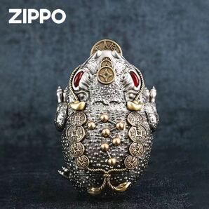 1円 定価11.9万 金蟾 招財進宝 Zippo 真鍮製 ライター ジッポー 立体感 重量感 オイルライター 新品 煙グッズ の画像3