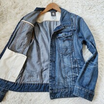 G-STAR RAW【Gジャン ヴィンテージ加工 ストレッチ 洗える 希少サイズ L】ジースターロウ デニムジャケット アウター インディゴブルー _画像2