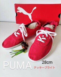 PUMA 28cm プーマ テッキーブライト スリッポン デッキシューズ キャンバススニーカー US10 レッド