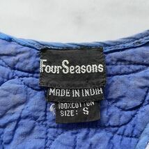 70s Four Seasons ヴィンテージ ブルーパープル インド綿ワンピース vintage_画像8