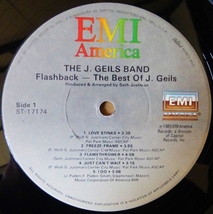 THE J. GEILS BAND「FLASHBACK THE BEST OF THE J.GEILS BAND」米ORIG [半透明盤] ステッカー有シュリンク美品_画像5