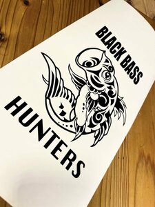 ☆★車用釣りステッカー、バス釣り、屋外用防水カッティングステッカー★☆ブラックバスBASS HUNTER