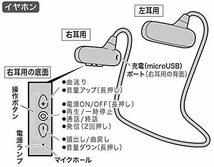 新品 送料無料 ブラックLITHON ライソン ワイヤレスオープンイヤホン EP-09 KABE-009B Bluetooth 耳をふさがない 軽量 イヤフォン　黒_画像4