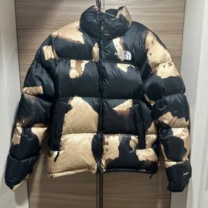 Supreme The North Face Bleached Denim Print Nuptse Jacket 21fw