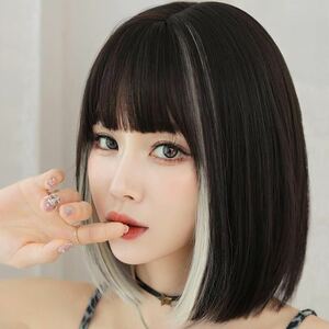 【未使用新品】専用ネット付き かわいい ミディアム 前髪 グラデーション ヘアアレンジ 襟足 ボリューム カール ストレート つむじ 耐熱