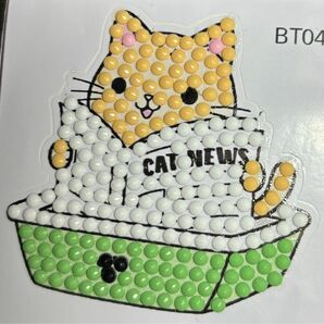 漫画猫パターン DIYダイヤモンドステッカー【完成品】