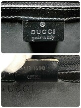 GUCCI グッチ クラッチバッグ セカンドバッグ ボディバッグ レザー ロゴ刻印 金具 ブラック 保存袋付き_画像9