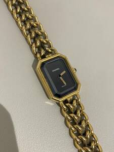 CHANEL プルミエール 腕時計 SWISS PARIS PLAQUE OR G 20 M クオーツ 1987年 シャネル 金色 電池切れ