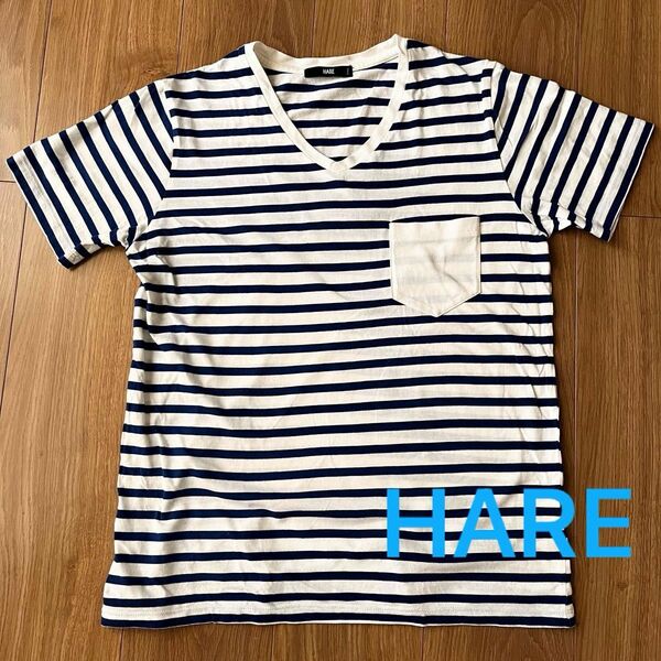 HARE Tシャツ　ボーダー　S 半袖