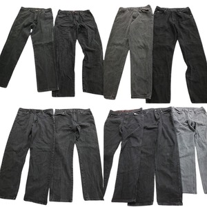 古着卸 まとめ売り Wrangler ラングラー デニム パンツ 9枚セット (メンズ 36 ) ブラックデニム ブランドロゴ MS2313