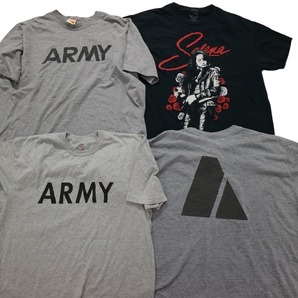 古着卸 まとめ売り ミリタリー 半袖Tシャツ 16枚セット (メンズ XL ) プリント ARMY ブラック グレー カラー系 MS0570 1円スタートの画像5