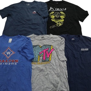 古着卸 まとめ売り カラーmix プリント 半袖Tシャツ 20枚セット (メンズ 2XL /XL ) MTV 無地 イラスト 英字ロゴ MS2994 1円スタートの画像5