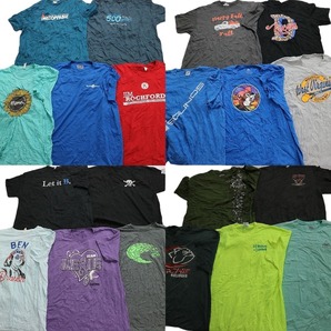 古着卸 まとめ売り カラーmix プリント 半袖Tシャツ 20枚セット (メンズ 2XL ) バッキーズ イラスト ワンポイント 英字ロゴ MS3503の画像1