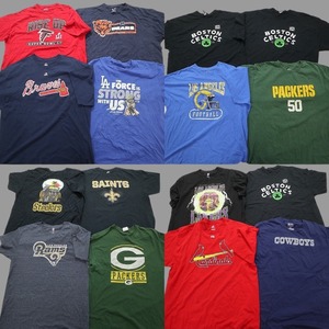 古着卸 まとめ売り プロチーム 半袖Tシャツ 16枚セット (メンズ 2XL /3XL ) NFL NBA MLB レイカーズ カウボーイズ MS3531