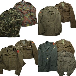  old clothes . set sale jacket MIX euro military 9 pieces set ( men's ) camouflage duck pattern khaki MS1736 1 jpy start 