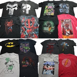古着卸 まとめ売り マーベル DCコミック 半袖Tシャツ 16枚セット (メンズ XL ) バットマン ディズニー含む MS0104 1円スタート