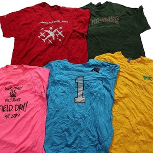 【訳あり】 古着卸 まとめ売り カラーmix プリント 半袖Tシャツ 45枚セット (メンズ ) 単色系 カジュアル系 フロントプリント W6108