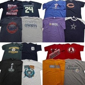 古着卸 まとめ売り プロチーム 半袖Tシャツ 16枚セット (メンズ XL /2XL ) NFL NBA MLB NHL エンゼルス シカゴブルズ MS4244 1円スタート