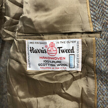 80年代 スコットランド製 Harris Tweed ハリスツイード ウールテーラードジャケット ヘリンボーンツイル (メンズ XL相当) 中古 古着 Q3506_画像6