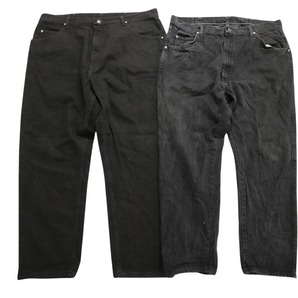 古着卸 まとめ売り Wrangler ラングラー パンツ 8枚セット (メンズ 38 /40 /42 ) ブラックデニム ブランドロゴ MS4710の画像4