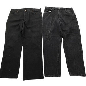 古着卸 まとめ売り Wrangler ラングラー デニム パンツ 8枚セット (メンズ 38 /44 ) ブラックデニム ブランドロゴ MS4764の画像4