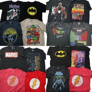 古着卸 まとめ売り マーベル DCコミック 半袖Tシャツ 16枚セット (メンズ L /XL ) ヴェノム アイアンマン バッドマン MS5295