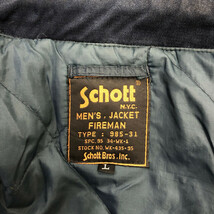 Schott ショット ナイロン ファイヤーマンジャケット 中綿入り アメカジ ネイビー (メンズ L) 中古 古着 Q3632_画像7