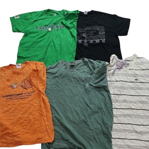 【訳あり】 古着卸 まとめ売り カラーmix プリント 半袖Tシャツ 45枚セット (メンズ ) 大判プリント カレッジロゴ ボーダー W6169