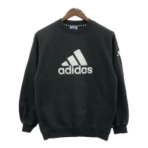 90年代 adidas アディダス クルーネック ブランドロゴスウェット ネイビー (メンズ XL) 中古 古着 Q3672