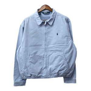 90年代 Polo by Ralph Lauren ポロ ラルフローレン スイングトップ ワンポイントロゴ ライトブルー (メンズ XL) 中古 古着 Q3787