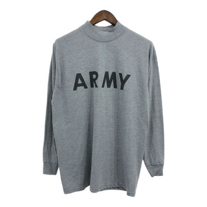 米軍実物 U.S.ARMY ARMY 長袖Ｔシャツ ミリタリー グレー (メンズ MEDIUM) 中古 古着 Q3916