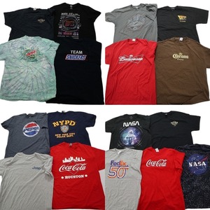 古着卸 まとめ売り 有名企業 半袖Tシャツ 17枚セット (メンズ XL /L ) コカ・コーラ ハードロックカフェ NASA MS4622 1円スタート