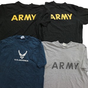 古着卸 まとめ売り ミリタリー 半袖Tシャツ 15枚セット (メンズ /XL ) ARMY NAVY デジタルカモ 迷彩 イラスト ロゴ MS5680の画像4