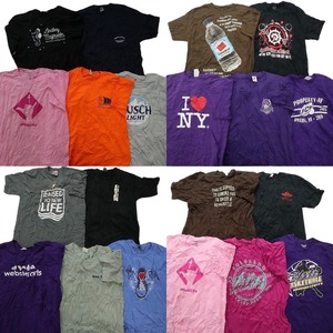 古着卸 まとめ売り カラーmix プリント 半袖Tシャツ 20枚セット (メンズ ) イラスト 英字ロゴ ワンポイント バスケットボール MS5752