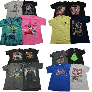 古着卸 まとめ売り キャラクター 半袖Tシャツ 16枚 (メンズ S /M ) タイダイ スターウォーズ ディズニー スポンジボブ MS4233 1円スタートの画像1