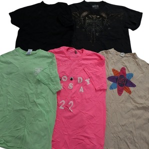 古着卸 まとめ売り カラーmix プリント 半袖Tシャツ 20枚セット (メンズ M ) フロントプリント ワンポイントロゴ MS5217 1円スタートの画像2