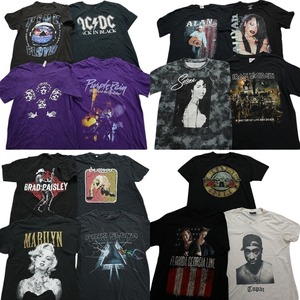 古着卸 まとめ売り 音楽・バンド 半袖Tシャツ 15枚セット (メンズ M ) ACDC ボブマーリー ピンクフロイド MS6908