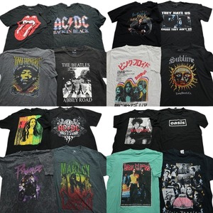 古着卸 まとめ売り 音楽・バンド 半袖Tシャツ 16枚セット (メンズ L ) ACDC ピンクフロイド ボブマーリー オアシス MS6918