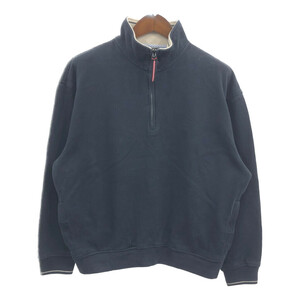 00年代 TOMMY HILFIGER トミーヒルフィガー ハーフジップ スウェット ネイビー (メンズ L) 中古 古着 Q4730