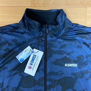 L ケースイスK-SWISS 新品 UVジャケット 上着 長袖 日除け服 紺 UVカット 日焼け対策 メンズ 紳士 アウトドア スポーツ ゴルフウェア golf